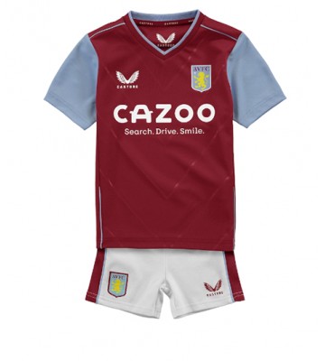 Aston Villa Hjemmedraktsett Barn 2022-23 Kortermet (+ Korte bukser)